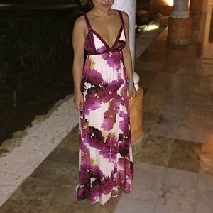 Floral Maxi Dress in Pink and Purple